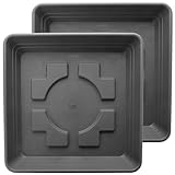 SUSTANIA Untersetzer 40x40 cm für Pflanzkübel groß außen (2er Set)- Extra Robuster Anthrazit...