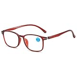 ABETOS TR90 Ultraleichte Lesebrille Blaulichtfilter Herren und Damen Rechteckig Leichte Flexibel...