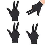Ryaupy 4 Stück Billard Handschuh 3 Finger Professionelle Snooker Handschuhe,Cue Shooter Pool...