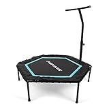 Fitness Trampolin Premium mit Klappfunktion und Haltestange für Indoor und Outdoor | mit...