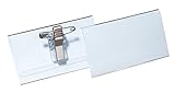Durable Namensschild Economy mit Kombiklemme 40 x 75 mm 50 Stück, 814119