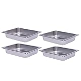 Vnook 4er-Pack Edelstahlbehälter, kommerzielle Warmhaltebehälter, Chafing...