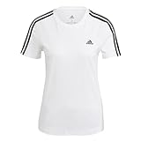 adidas Damen Essentials Slim Langarm T-Shirt, White/Black, S