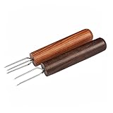 HONITANO 2 Stück Moxibustion Verlängerungswerkzeug Teilig Holzgriff mit Stahlspitze für Sichere...