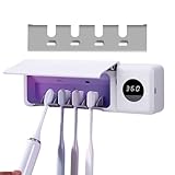 Zahnbürstenhalter für Badezimmer, UVC-Zahnbürstenständer, Wandhalterung, digitales Display,...
