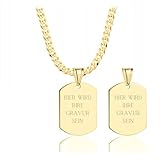 Amar Luxury ketten für herren gold 585, personalisierte geschenke männer - Erkennungsmarke mit...