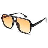 COASION Retro Sonnenbrille für Damen Herren - XL Übergroß 70er Jahre Sonnenbrille UV400 Schutz...
