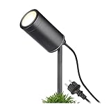 lambado® Premium LED Gartenstrahler mit Erdspieß inkl. 5W GU10 warmweiss - Schwarze Gartenleuchte...