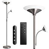 BBHome Stehlampe Wohnzimmer LED, 27W Deckenfluter LED Dimmbar mit 6W leselampe, 3000K-6500K Moderne...