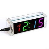 DIY LED-Digitaluhr-Set, buntes digitales Uhr-Elektronik-Set, mit 4 LED-Modulen, elektronische Uhr,...