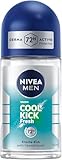 NIVEA MEN Cool Kick Fresh Deo Roll-On, Deodorant schützt 72h gegen Schweiß und Körpergeruch,...