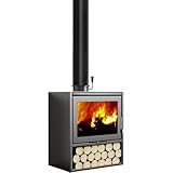 Kaminofen Mit Explosionsgeschütztem Mikrokristallglas, Sekundärverbrennungssystem, Edelstahl-Griff...