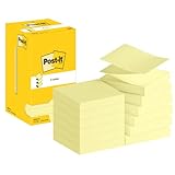 Post-it Sticky Z-Notes, Gelb, Block à 100 Blatt, 12 Blöcke, 76 mm x 76 mm - Für Notizen,...