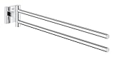 GROHE Start Cube, Handtuchhalter doppel-armig (44cm lang, schwenkbar, mit verdeckter Befestigung,...