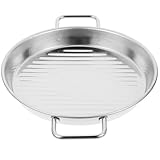 ELAYARD Pizzapfanne aus Rostfreiem Edelstahl Perforierte Runde Backform mit Griffen...