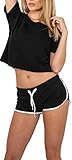 Urban Classics Damen Ladies French Terry Hotpants Short, Mehrfarbig (blk/wht 50), 38...