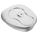GLEAVI Tragbare Metall Bettpfanne mit Deckel Großes Fassungsvermögen Betttoilette für Ältere...