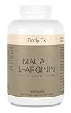 Body Ex Maca Kapseln 4000 mg + L-Arginin. Mit Vitamin C,B6,B12 & Zink, 240 vegane Kapseln,...