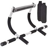 MAXXIVA® Klimmzugstange mit Armschlaufen – für Türrahmen, Schwarz oder Silber – Fitnessstange...