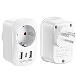 RealMade Reiseadapter USA Adapter, Amerika Deutschland Stecker mit 2USB 1USB C, Reiseadapter...