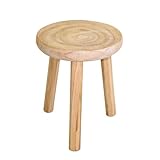 Spetebo Holz Blumenhocker mit 3 Beinen - Ø 30 cm - Deko Hocker rund naturbelassen -...