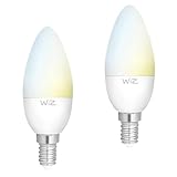 REV LED-Leuchtmittel WiZ, E14, 5,5W, 2.700-6.500K, WLAN, App-Steuerung, Alexa & Google-Assistant,...