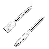 WSFYTAM 2-Teiliges Fischschuppen Werkzeug Aus Edelstahl, Tragbare Fischschuppenbürste Mit Griff...