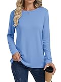 Cuptacc Longsleeve Damen Crew Neck Shirts Damen Herbst Women's T-Shirts Schlafanzug Oberteil Langarm...