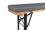 TexDeko® Bierbankauflage gepolstert 220x25x4cm XL für Bierzeltgarnitur Bankauflage waschbar mit...