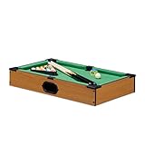 Relaxdays Tischbillard, Billardtisch in Holz-Optik, mit 2 Queues, Kugeln, Dreieck und Kreide, B x T:...