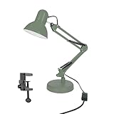 EDO Retro Schreibtischlampe Kinder mit Klemmbar, Nachttischleuchte mit Gelenk-Arm, Arbeitsplatzlampe...