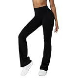 BSLVWG Bootcut Yoga Hosen für Frauen, High Waist ausgestellte Leggings Breites Bein Bottom Gym...