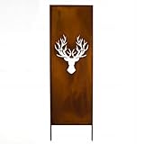 Kapaga - Sichtschutz Metall - 160 cm x 50 cm - Edelrost - Rostoptik Sichtschutz für Garten -...