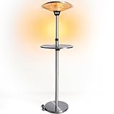 WALTER Halogen Terrassenstrahler 2100 W, Höhenverstellbar 180-210 cm, 3 Heizstufen, Integrierter...
