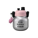 Pumixiy Isolierte 680-ml-Edelstahl-Wasserflasche, große Kapazität, Outdoor-Trinkflasche mit Griff,...