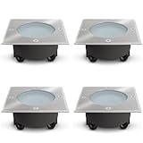 SSC-LUXon 4x VIROK Bodeneinbauleuchte flach IP67 eckig GX53 Fassung - Bodenlampe befahrbar...