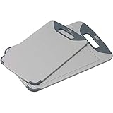 Silit Schneidebrett Kunststoff Set 2-teilig, Küchenbrett mit Saftrille, Aufhänge-/ Tragegriff, 2...