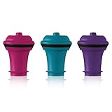 Vacu Vin Weinpumpe Vakuum Stopper Set - 3er Set - Mehrfarbig - Vakuum Weinverschluss für Flaschen -...