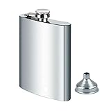 Edelstahl Flachmann und Trichter, 8oz.227 ml Geeignet Zum Tragen von Alkohol, Aus 304 Edelstahl