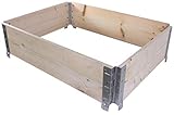 BigDean Palettenrahmen für Hochbeet 80 x 60 x 20 cm = halbe Europalette - Holzrahmen faltbar,...