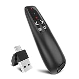 [2 in 1 USB C] Presenter, kabelloser Präsentationsfernbedienung, Pointer für Präsentationen,...