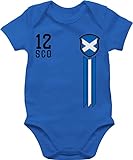 Baby Body Junge Mädchen - Fussball EM 2024 Fanartikel Baby - 12. Mann Schottland Fanshirt - 12/18...