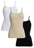 UnsichtBra 3er Pack Damen Shape Unterhemden | Spaghettiträger Basic Top Unterhemd | Mikrofaser...