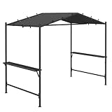 Outsunny Grillpavillon, ca. 3 x 1,5m Grillüberdachung Wetterfester BBQ Gartenpavillon mit 2...