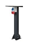KREAINVENT Standfuß aus Aluminium mit außensteckdose. Hochwertiger Steckdosensäule. Steckdose...