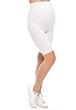 MijaCulture Komfortable Kurze Umstandsleggings für Schwangere Shorts Leggings 7204 (M, Weiß)