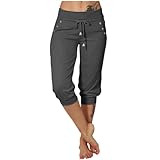 Generisch Jogginghose Damen 3/4 Hose Caprihose Damen Sommer Elegant Outdoor Sporthose Laufhose...