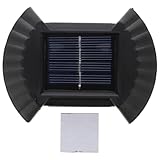 Sosoport Solar Wandleuchte Garten 8 LED Weißlicht Abspc Außenleuchte Hof Terrasse Zaun...