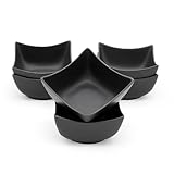 Spetebo Keramik Dip Schale eckig schwarz matt - 6er Set - Snack Saucen Schüssel - Dessertschälchen...