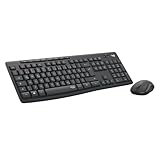 Logitech MK295 kabelloses Tastatur-Maus-Set mit SilentTouch-Technologie, Shortcut-Tasten, optischer...